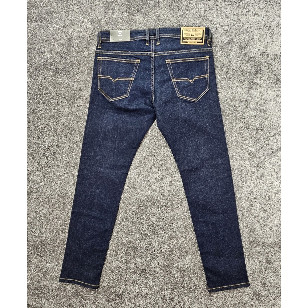 Diesel Thommer Slim Stretch Jeans Men's 34x32 Blue Dark Wash Denim Zip Fly NWT